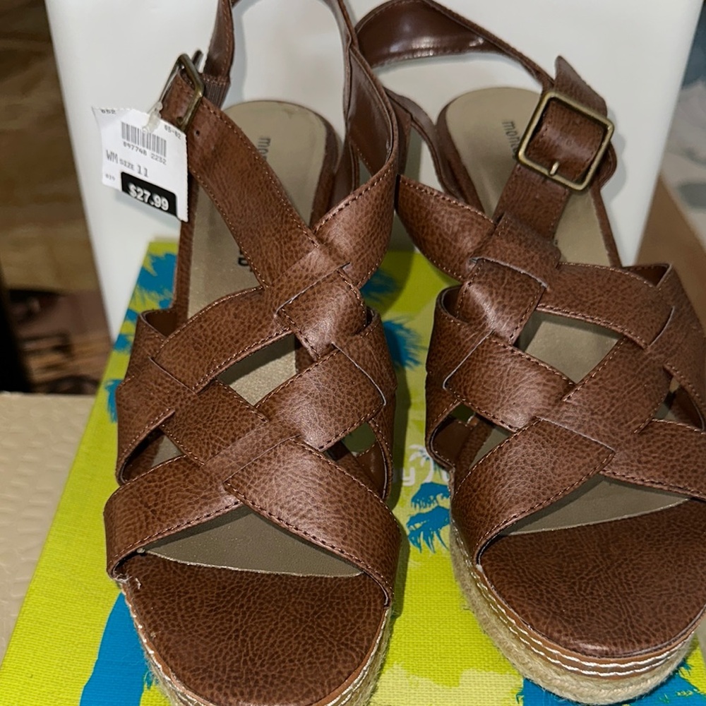 Brown Leather Slingback Sandals